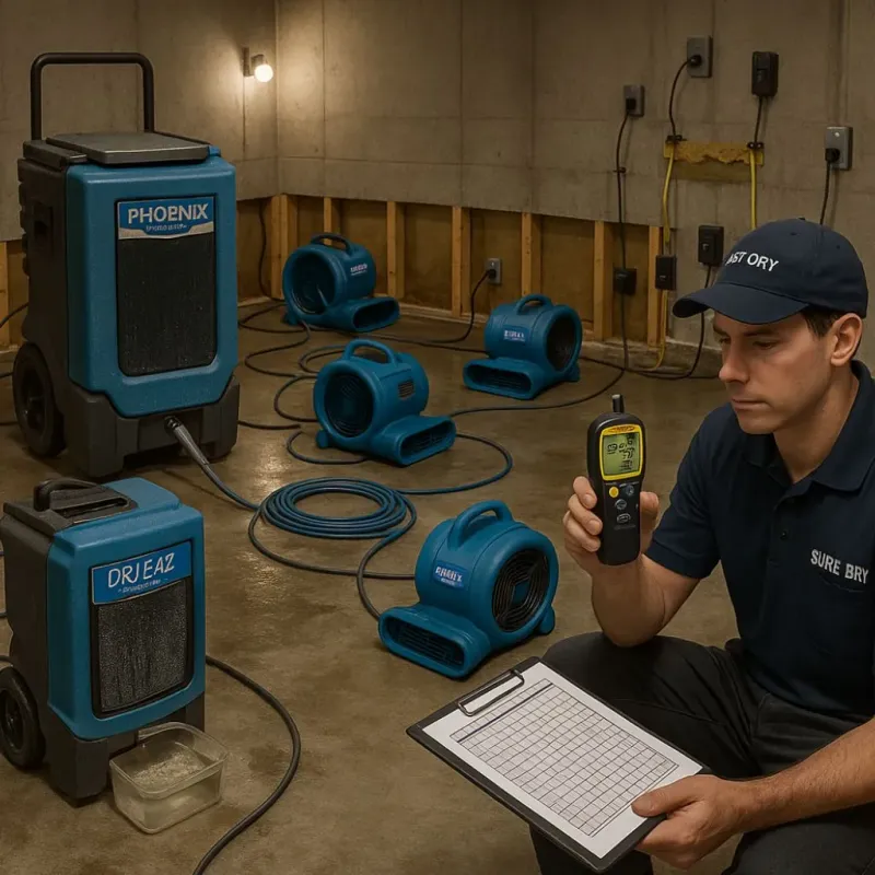 Structural Drying and Dehumidification process in Bloomingdale, GA